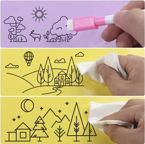 Sausās dzēšanas marķieri - 12 gab. komplekts. Maaleo