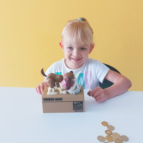 Baterijām darbināma krājkasīte - brūns suns