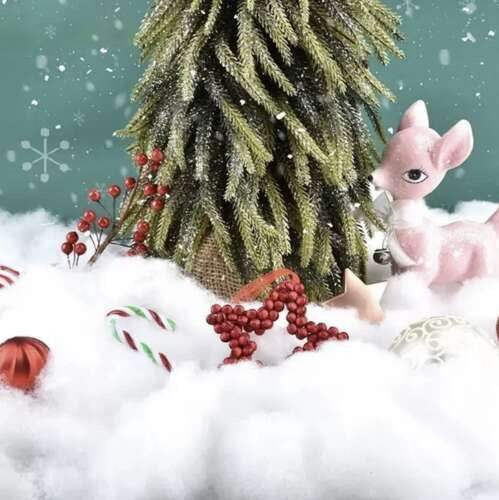 Mākslīgais sniegs, birstošs, dekoratīvs, pūkainais, Ziemassvētku rotājumiem, 1 kg