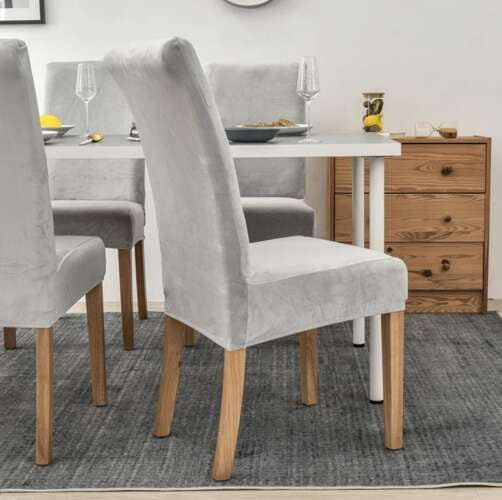 Krēsla pārvalks - pelēks samts Ruhhy