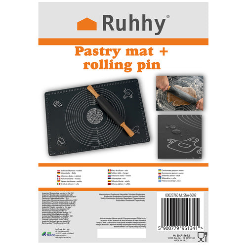 Silikona mīklas dēlis + mīklas rullis Ruhhy
