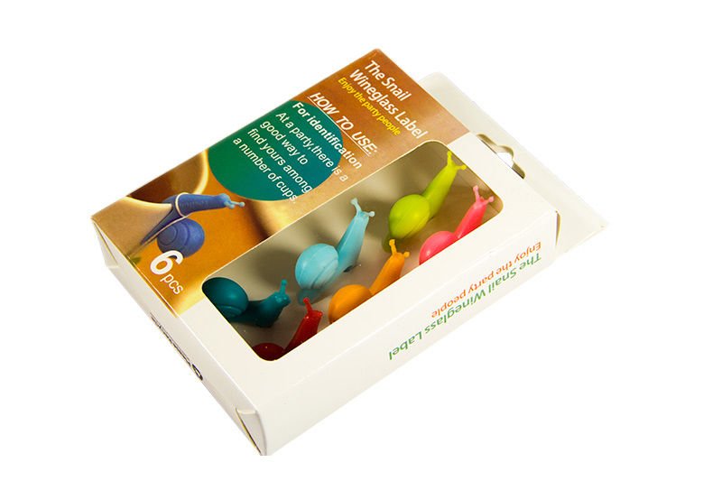 Gliemežu tējas maisiņu turētājs un vīna glāzes etiķete 6 gab