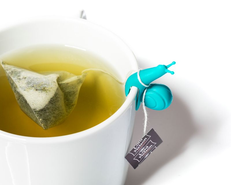 Gliemežu tējas maisiņu turētājs un vīna glāzes etiķete 6 gab