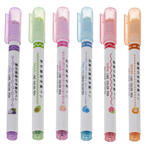 Rakstu pildspalvas - 6 gabalu komplekts Maaleo