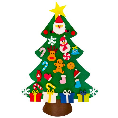 Filca Ziemassvētku eglīte ar rotājumiem