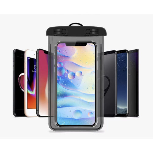 Ūdensizturīgs telefona maciņš - melns