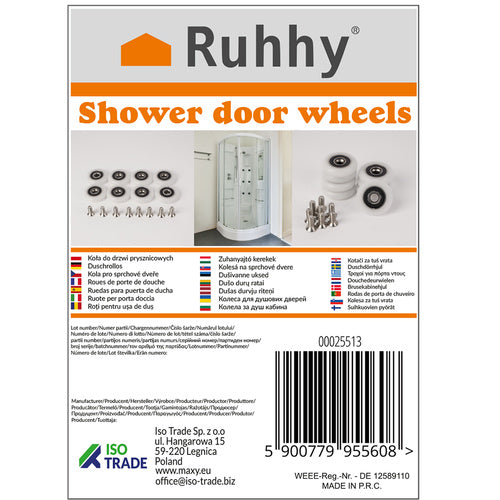 25513 dušas kabīnes riteņi