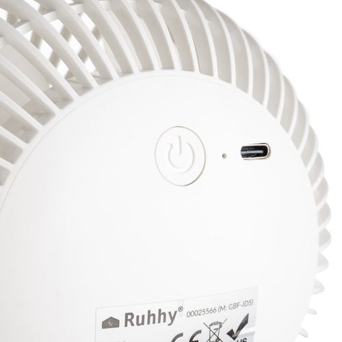 Bezvadu ventilators, balts, Ruhhy