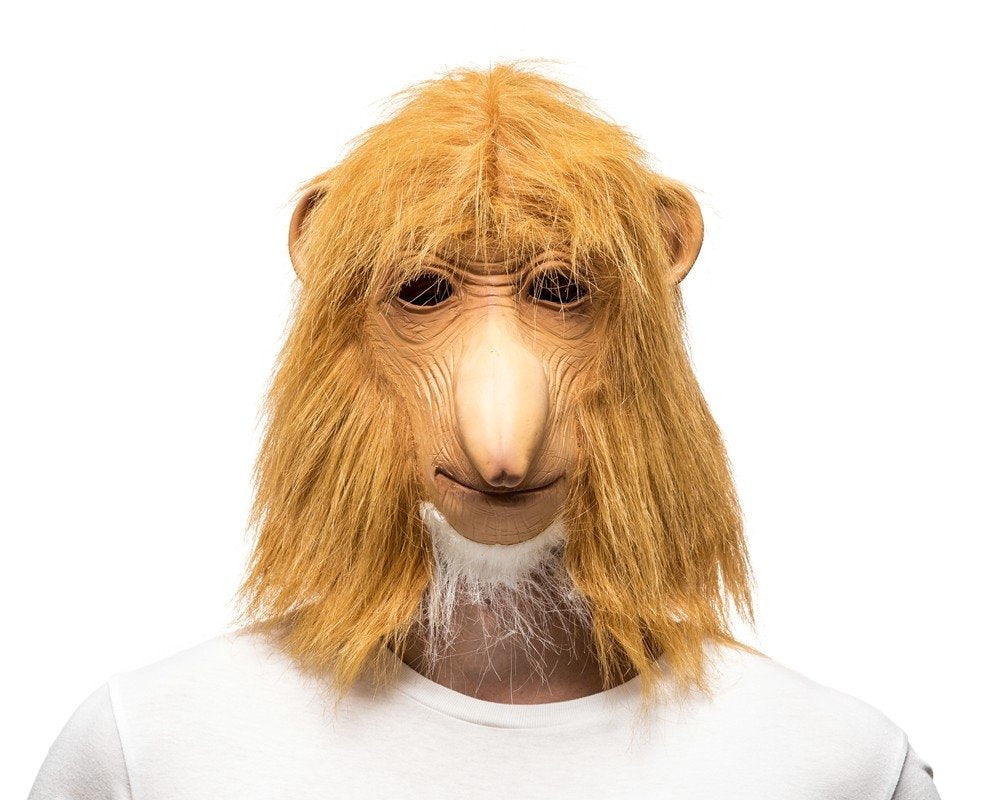 Pērtiķa maska ar garu degunu