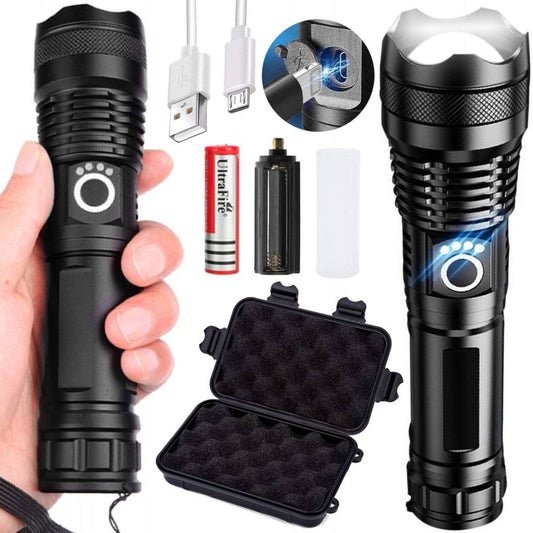 Taktiskais lukturis ar 5 gaismas režīmiem, metālisks