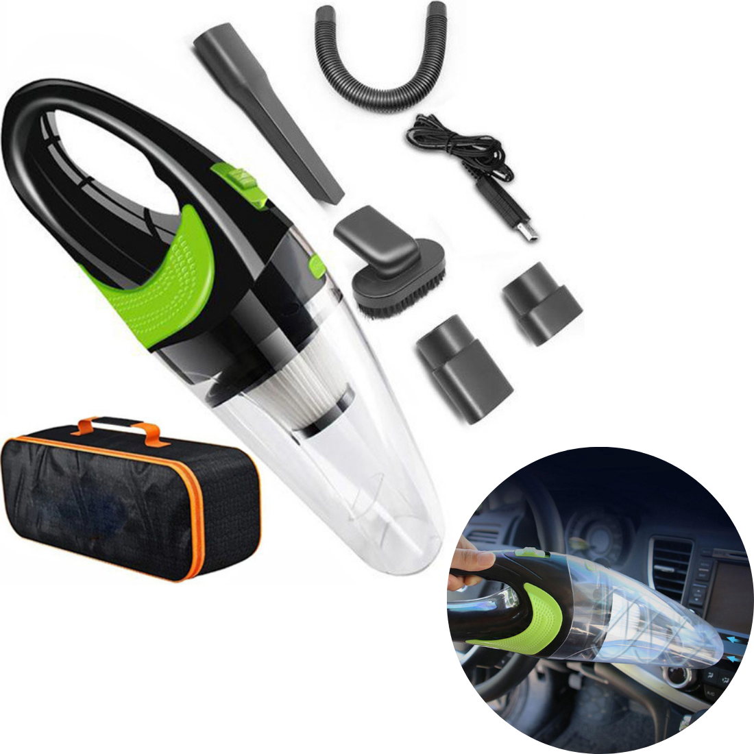 Bezvadu, mini rokas putekļu sūcējs