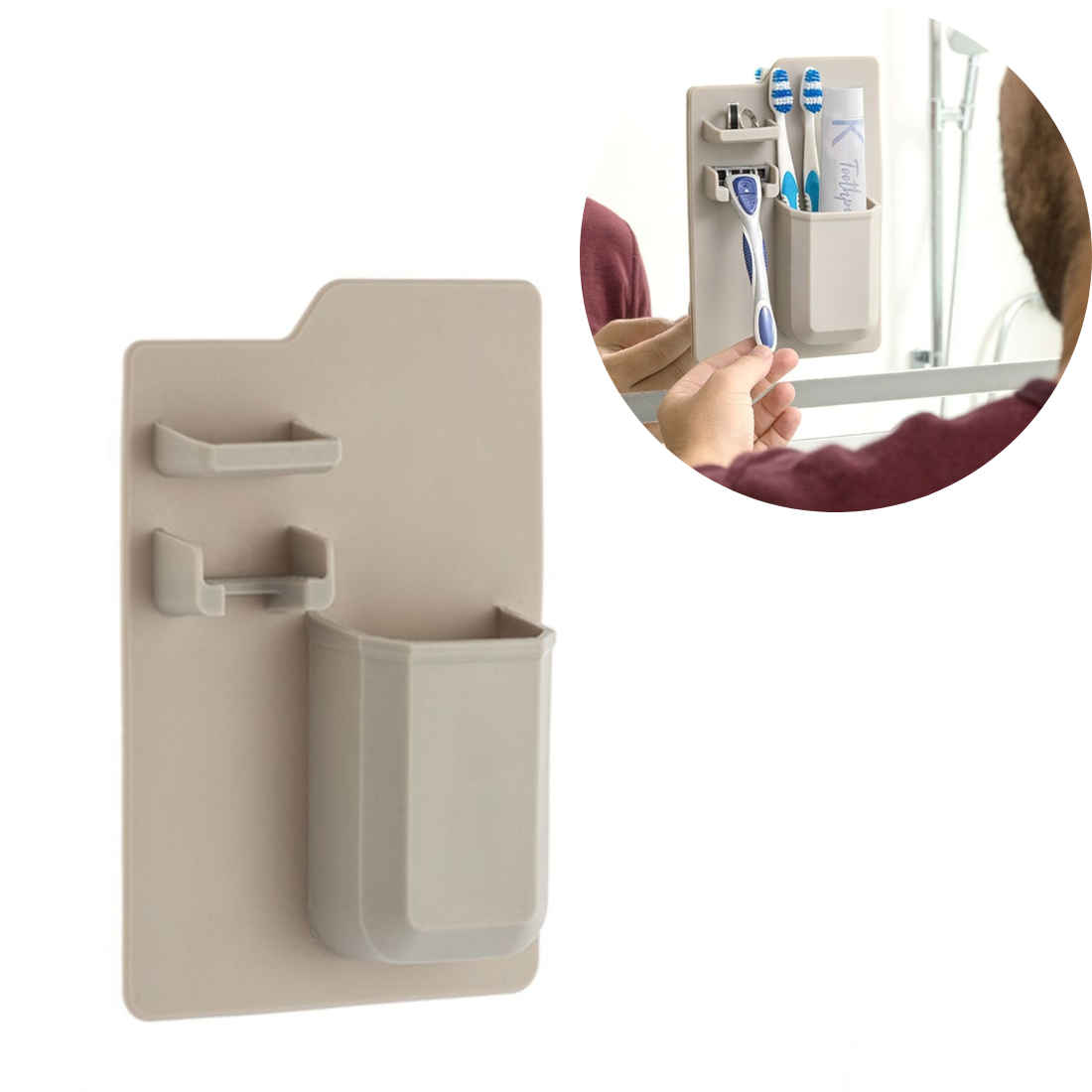 Silikona plaukts organizators vannas istabai.