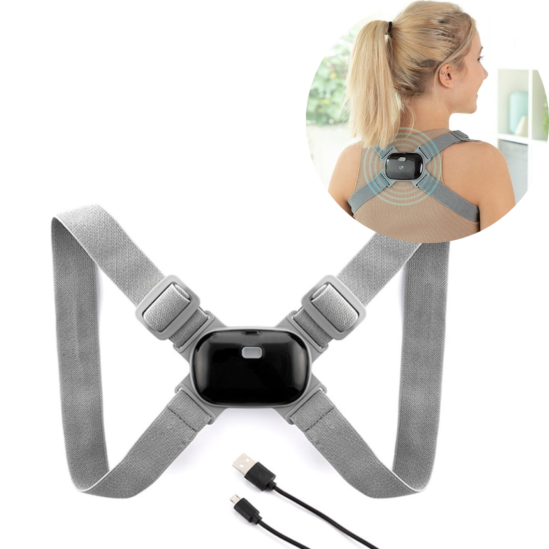 Stājas trenažieris, muguras korektors vibrējošs