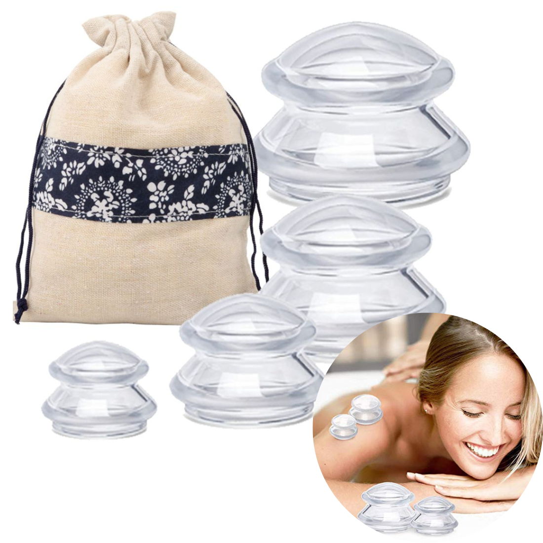 Vakuuma masāžas burkas 4gabali