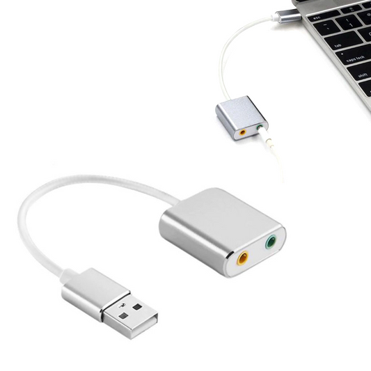 Pārveidotājs austiņām ar mikrofonu USB uz 2x 3,5mm