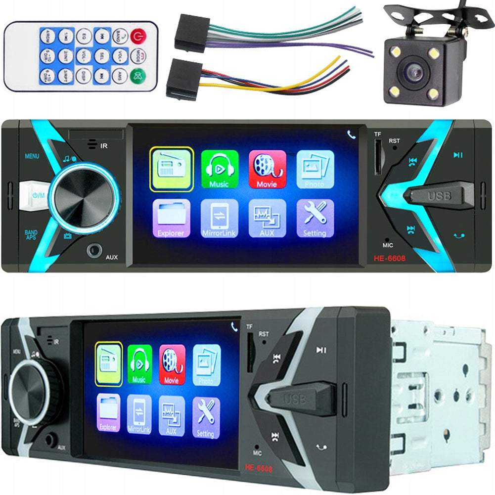 Multimēdiju automašīnas magnetols – radio ar LCD ekrānu un atpakaļskata kameru