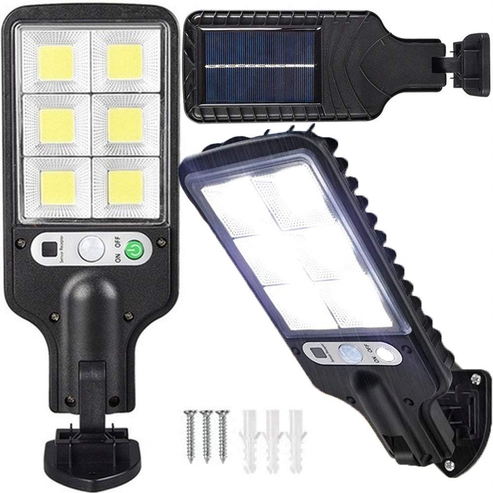 Āra lampa ar saules paneli un kustības sensoru 72 LED