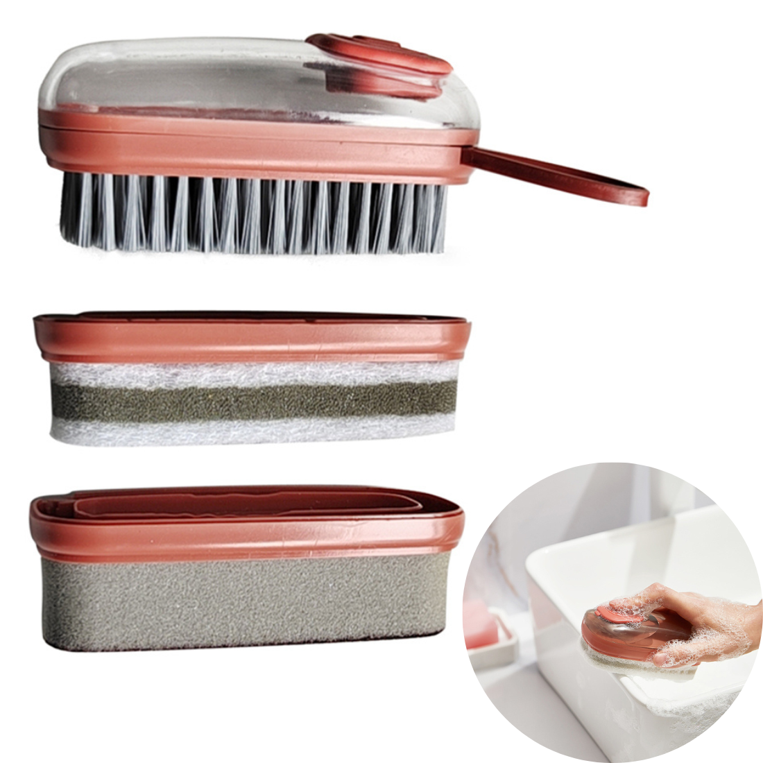 Birste ar ziepju dispenseri