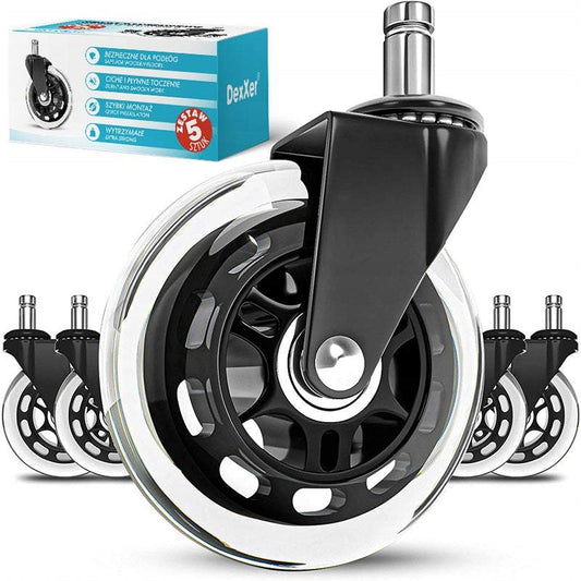 Gumijas riteņi krēslam 5 gabali