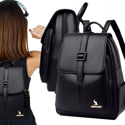 Sieviešu mugursoma ar zelta krāsas detaļām