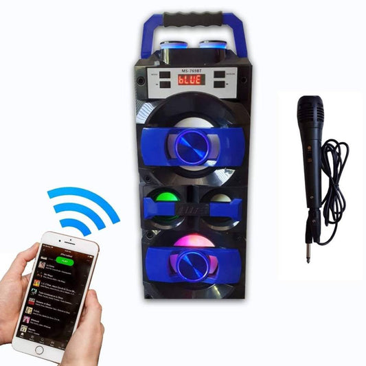 Bezvadu portatīvais bluetooth karaoke skaļrunis