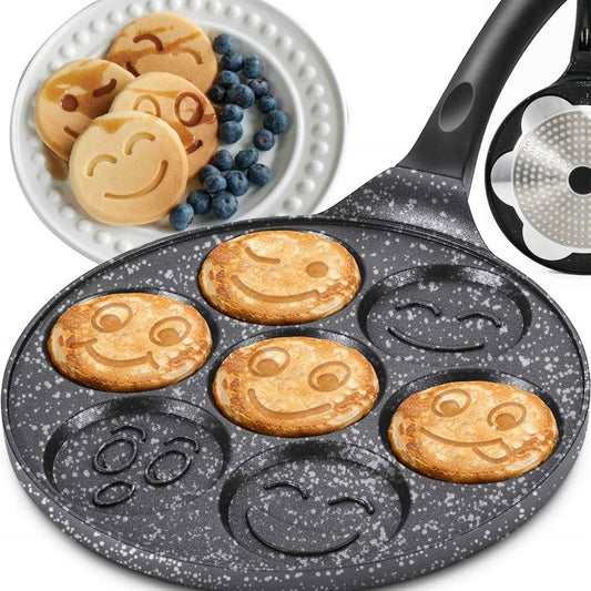 Pankūku panna ar dažādu emociju zīmējumiem