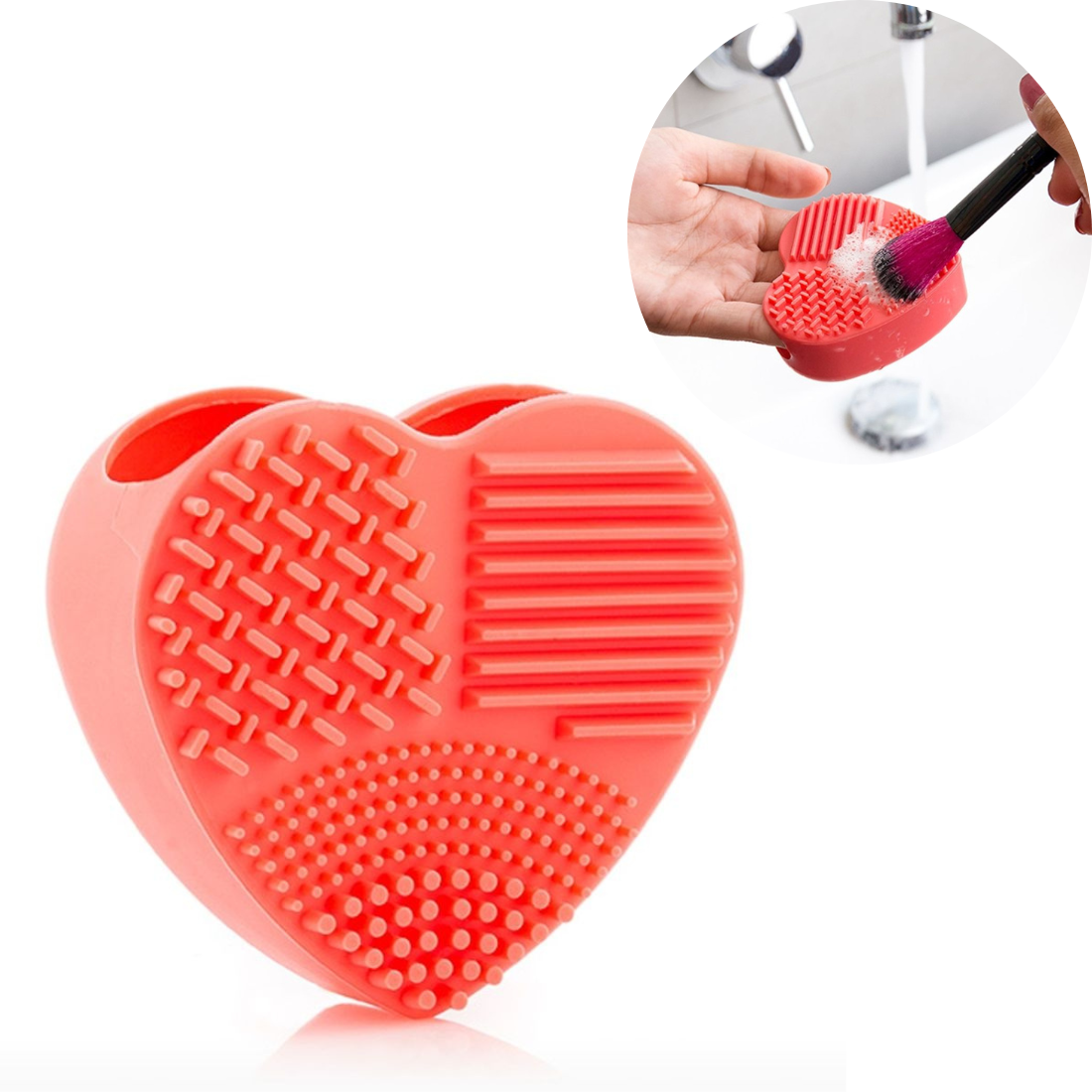 Kosmētikas otu tīrītājs sirds formā