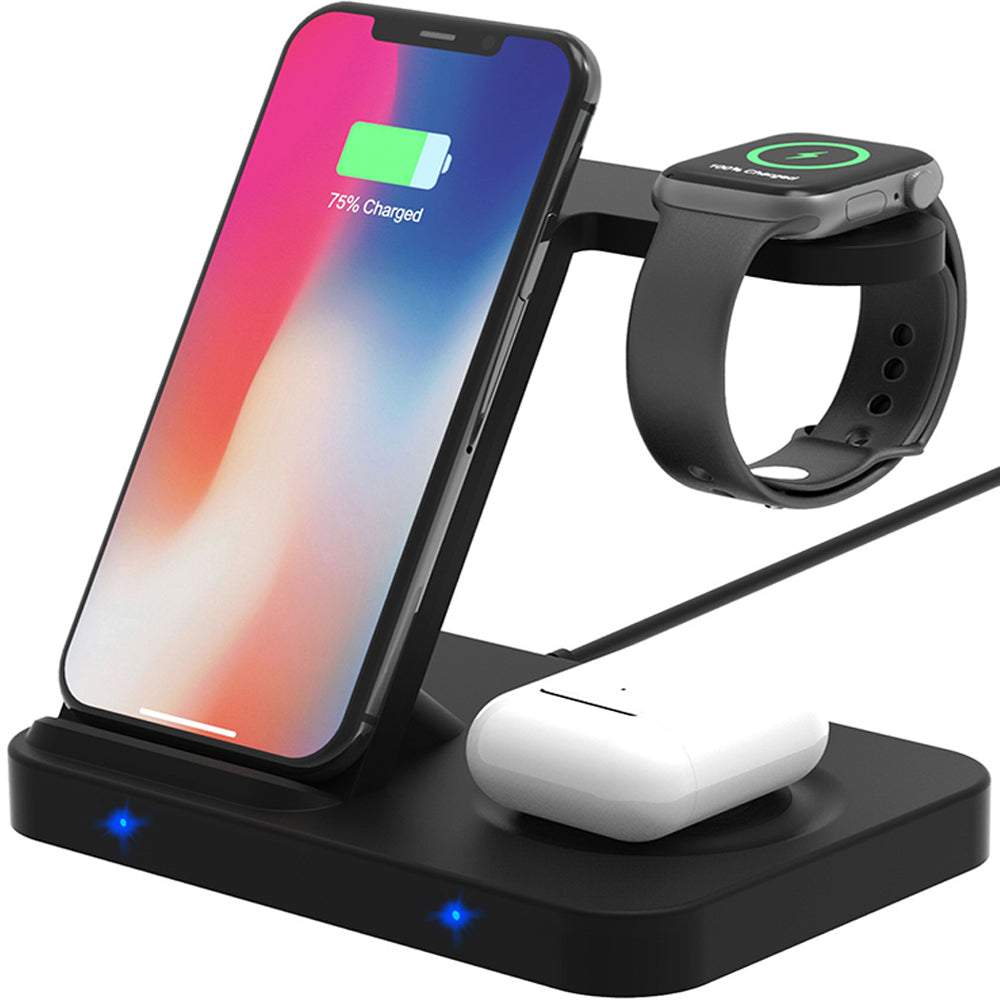 Bezvadu lādētājs - 3 ierīcēm (iPhone / Android, Airpods, Apple Watch lādētājs)