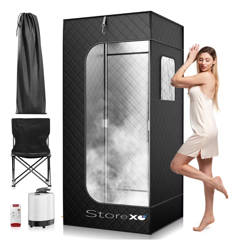 Tvaika pirts portatīvā mājas sauna, 1000W 3L ģenerators ar tālvadības pulti, StoreXO
