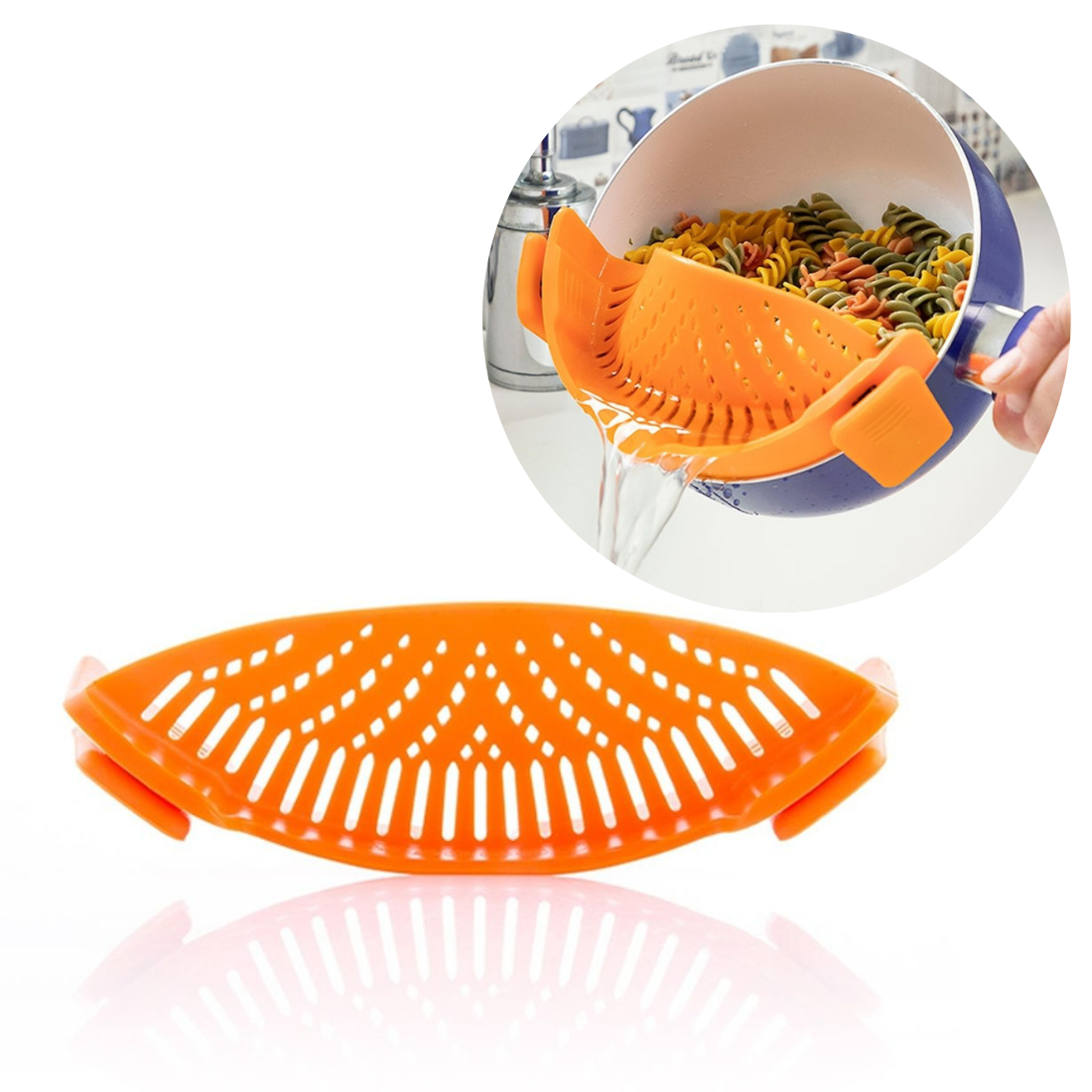 Silikona caurduris ēdiena turētājs, sietiņš lieka ūdens noliešanai