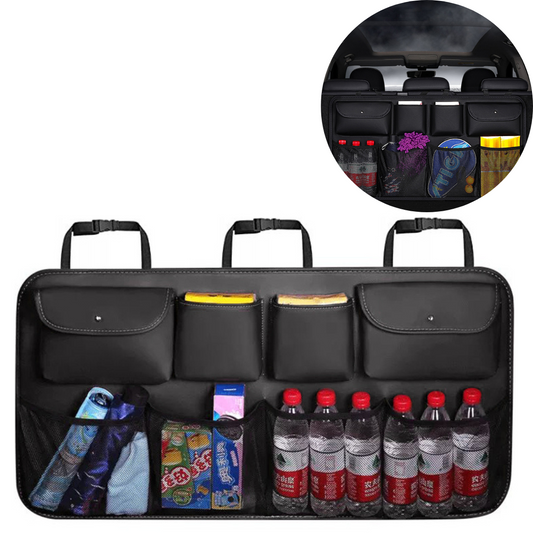 Mašīnas bagāžnieka organizators uz 3 trim sēdekļiem