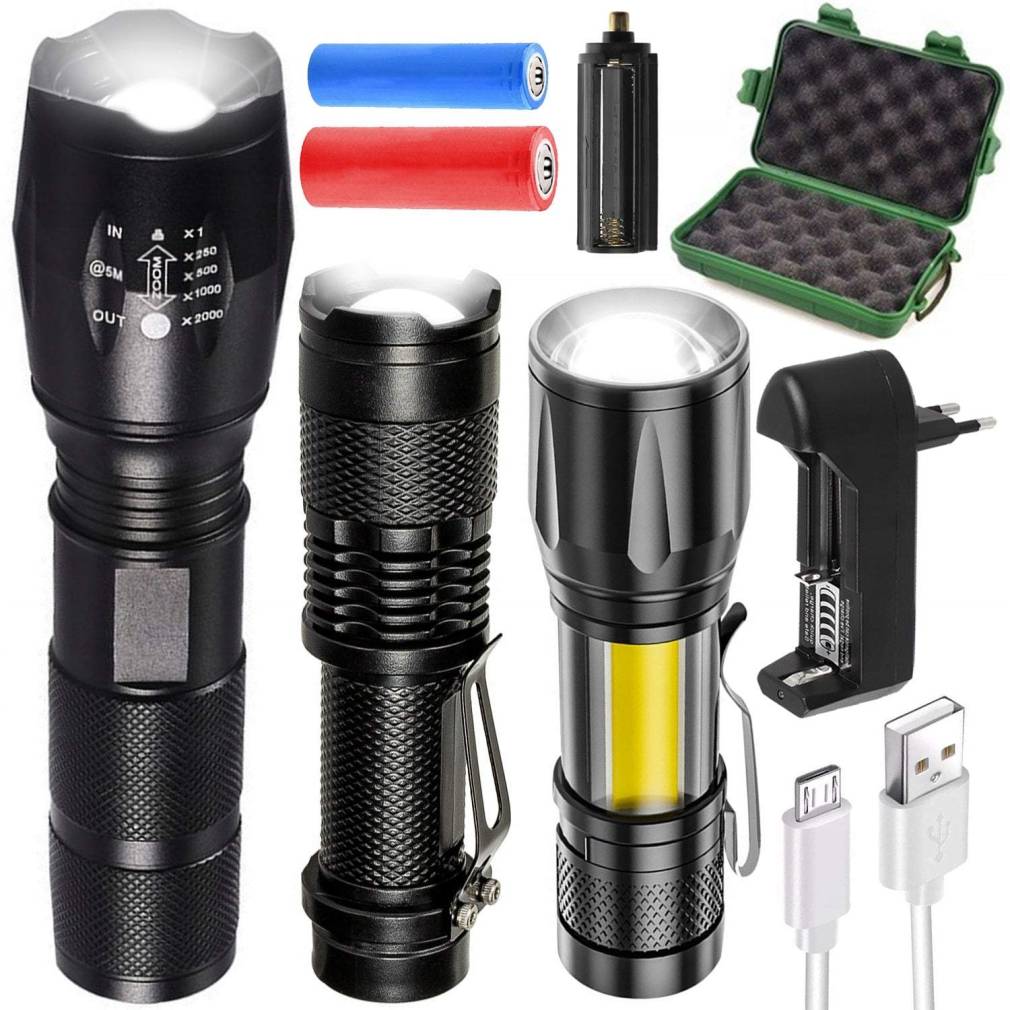 TAKTISKO LUKTURU KOMPLEKTS AR LĀDĒTĀJU, 3 LUKTURI KOMPLEKTĀ