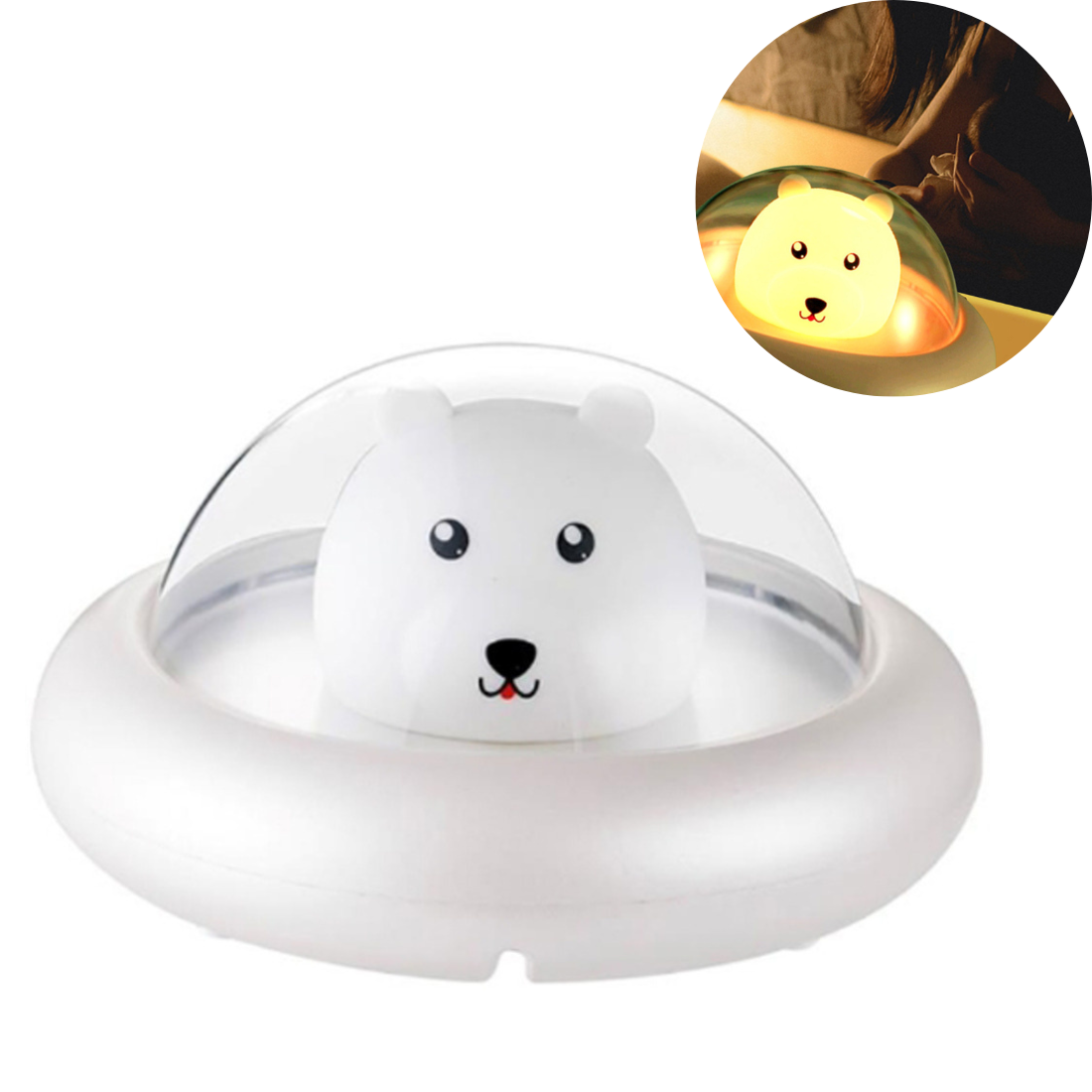 Nakts lampa bērniem – lācis kosmonauts