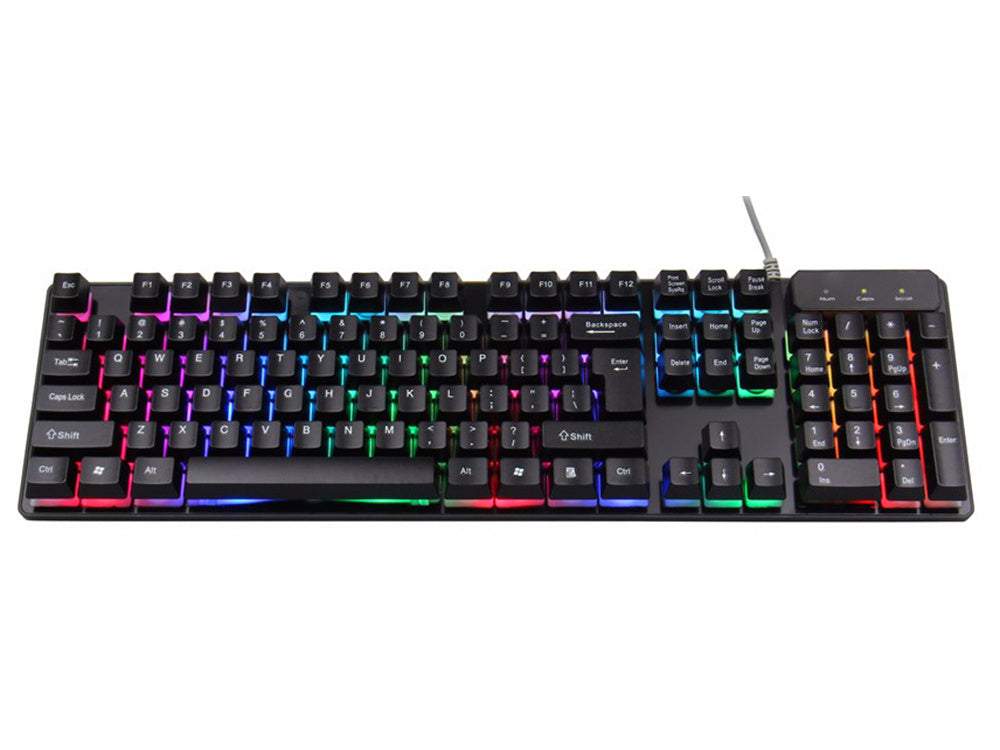 Spēļu klaviatūra RGB LED ar vadu