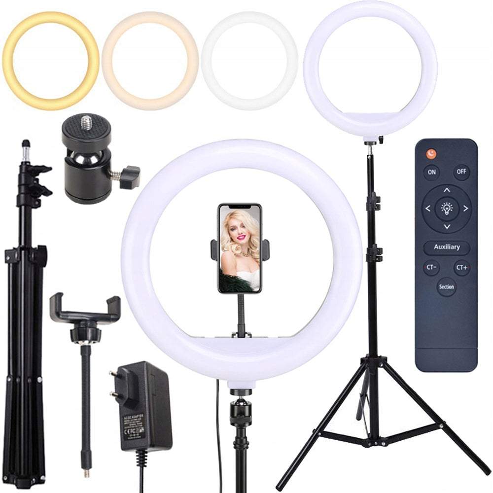 LED lampa - riņķis, 30cm ar 2m statīvu un telefona turētāju