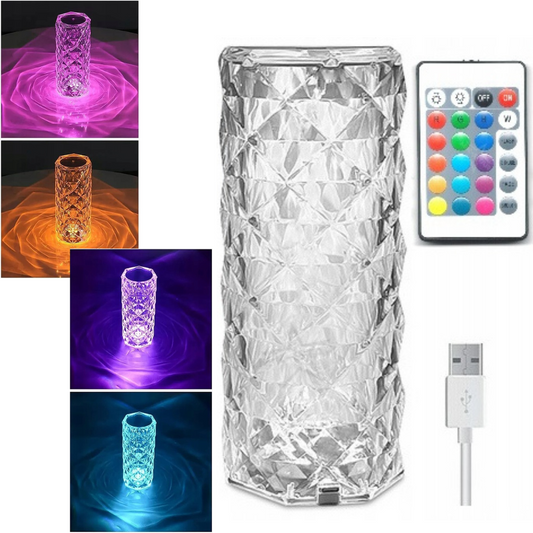 Galda lampa ar rozes efektu