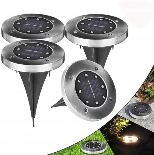 Dārza lampas ar saules paneļiem (4 gabali)