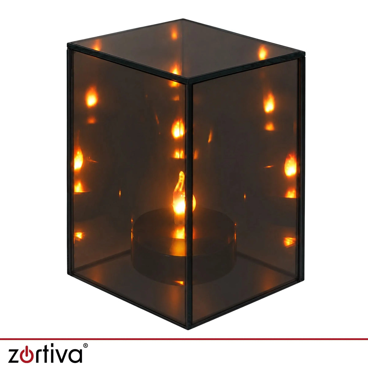Spoguļveida LED laterna 3D efektam, 10 × 15 cm, bateriju