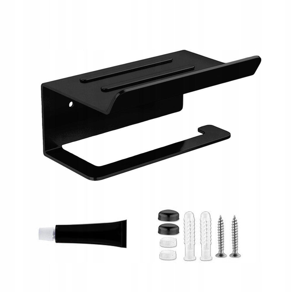 Tualetes papīra turētājs ar tālruņa plauktu