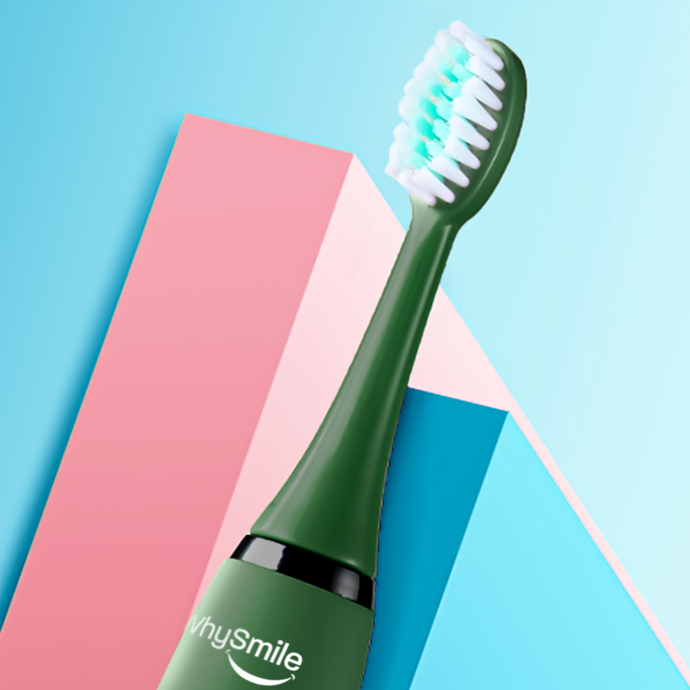 Elektriskā zobu birste bērniem, zaļa