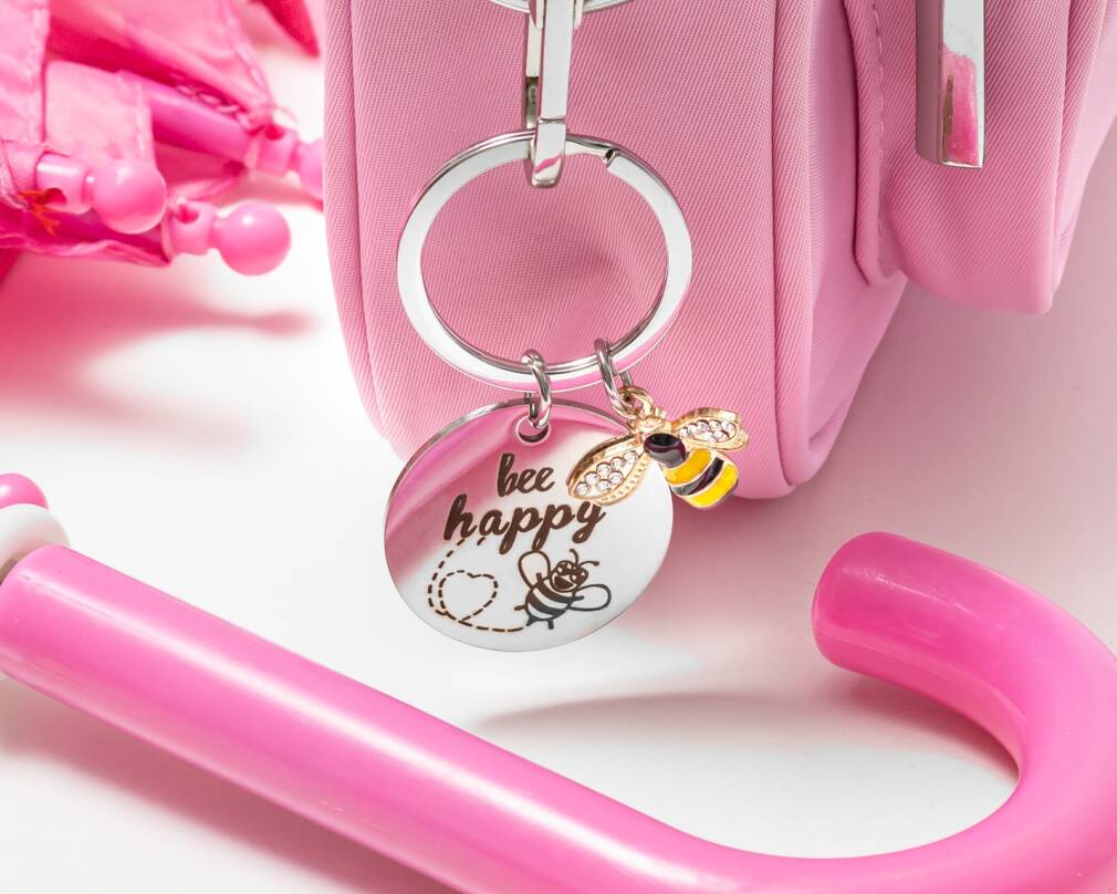 Atslēgu piekariņš - BEE HAPPY