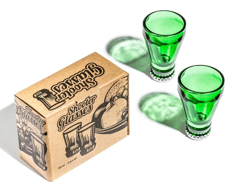 Šotu glāzes - pudeles augšdaļa 2 gab