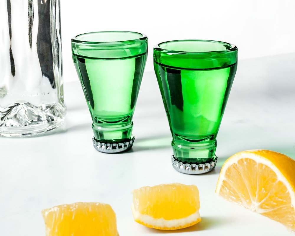 Šotu glāzes - pudeles augšdaļa 2 gab