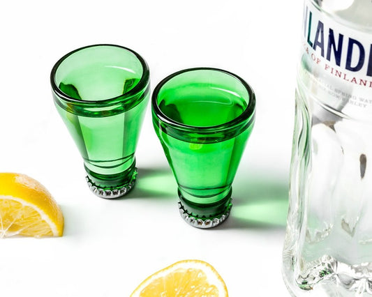 Šotu glāzes - pudeles augšdaļa 2 gab