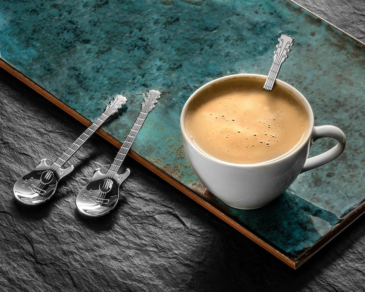 Ģitāras metāla tējas karotes 3 gab SIDRABA