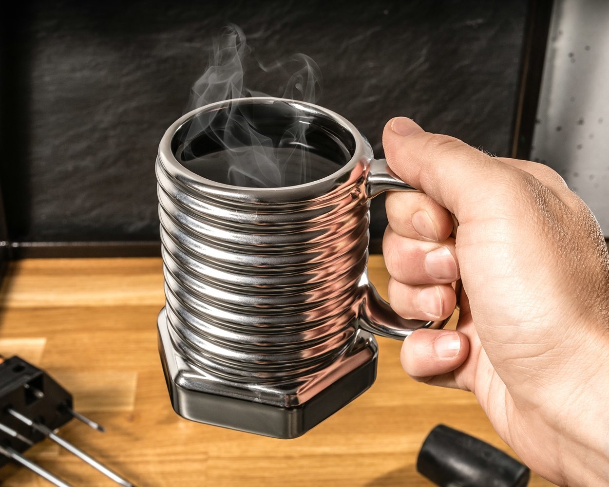 Skrūvējamā krūze - SUDRABA