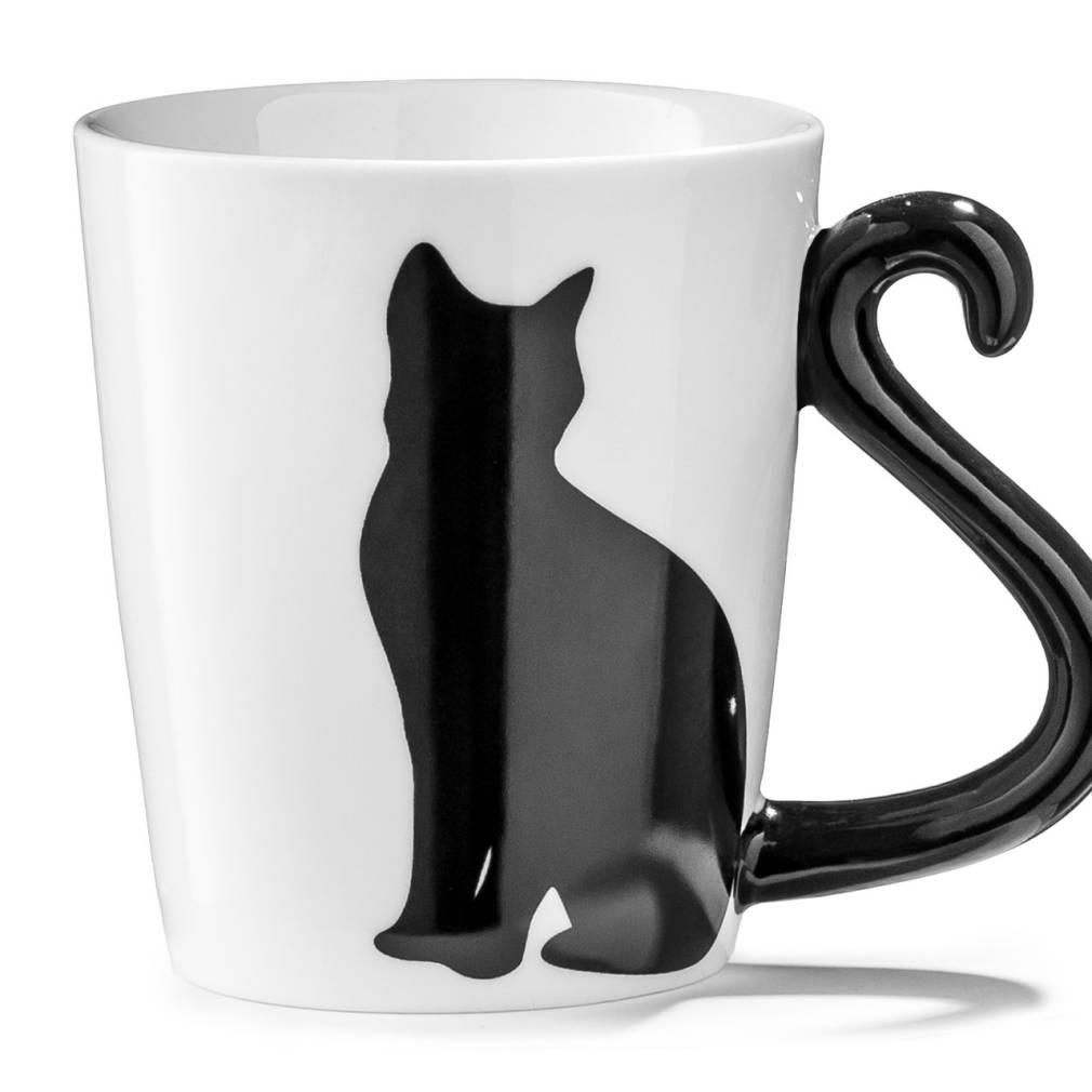 Kaķa krūze ar astes rokturi