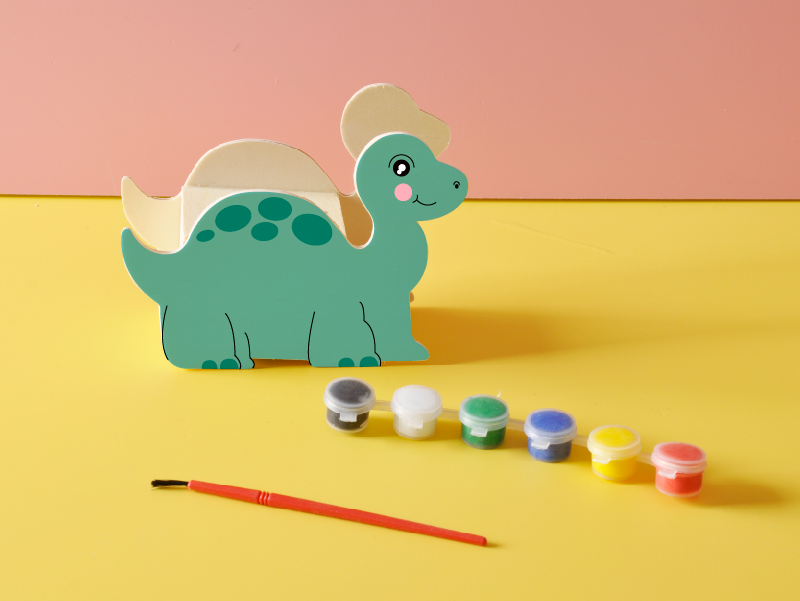 Naudas banka - krājkase DINO ar krāsošanas komplektu