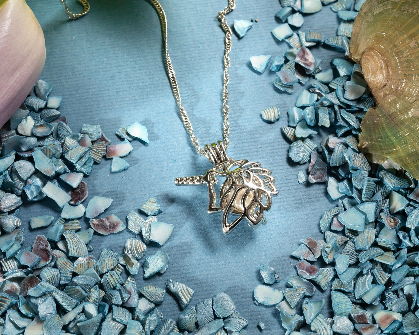 Pērļu kaklarota UNICORN ar 2 pērlēm