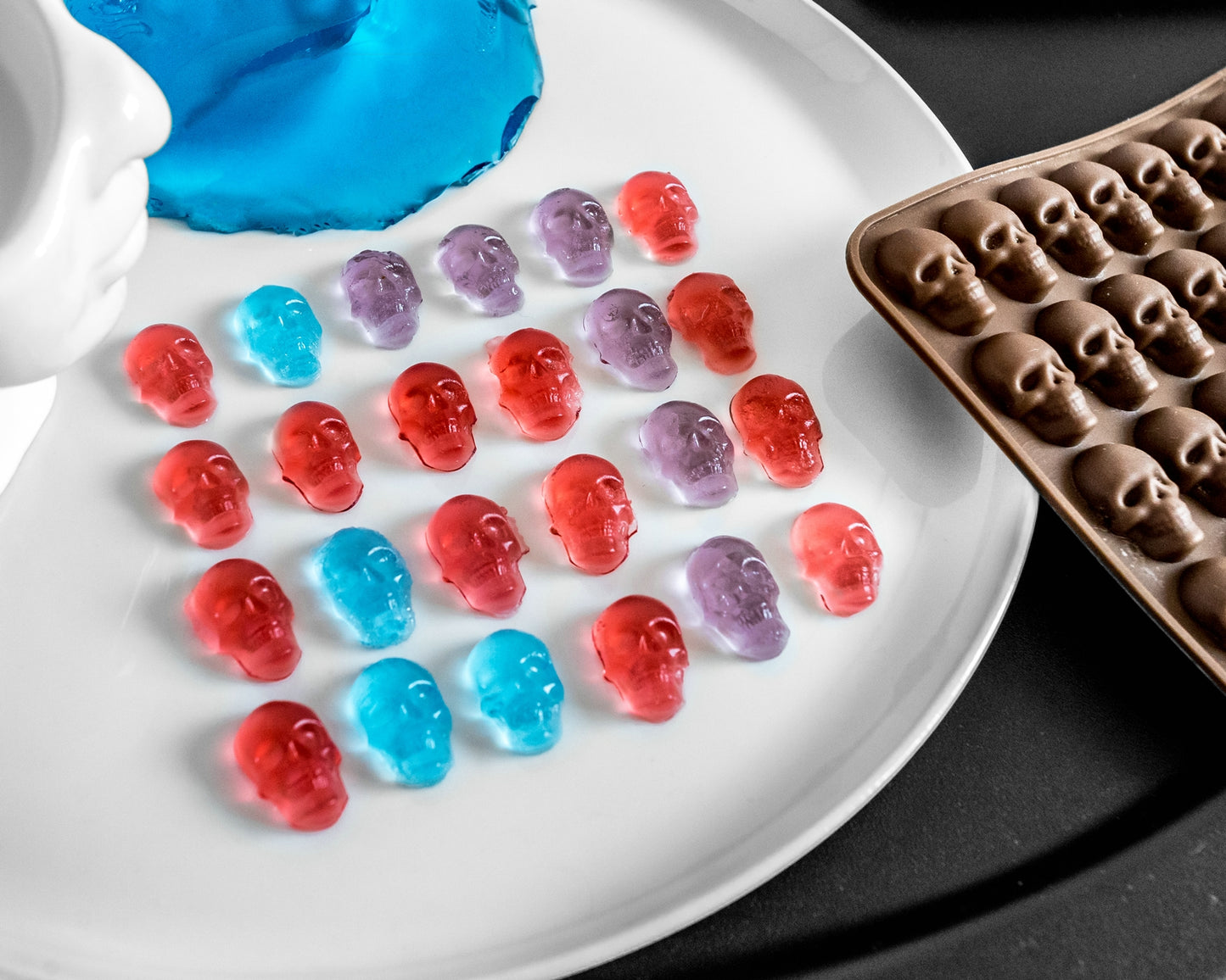 Sveķains SKULLS želeja, šokolāde, ledus veidne